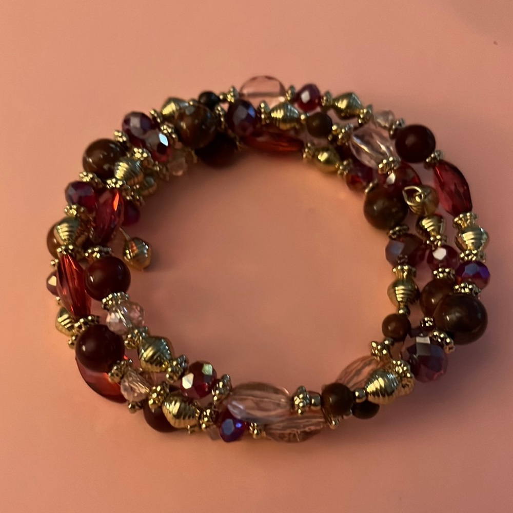 Beaded wire wrapped bracelet
